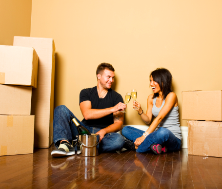 couple celebrating new home